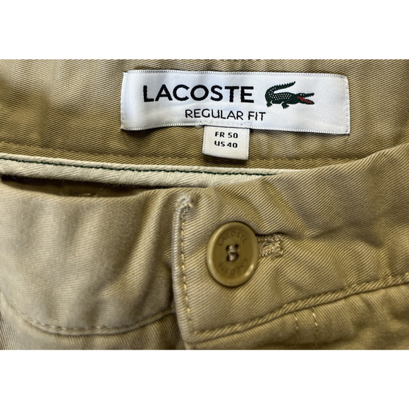 LACOSTE Regular Fit Jogger Khaki Cotton Pants sz 40 Men’s *read* 40x28 - Picture 5 of 10